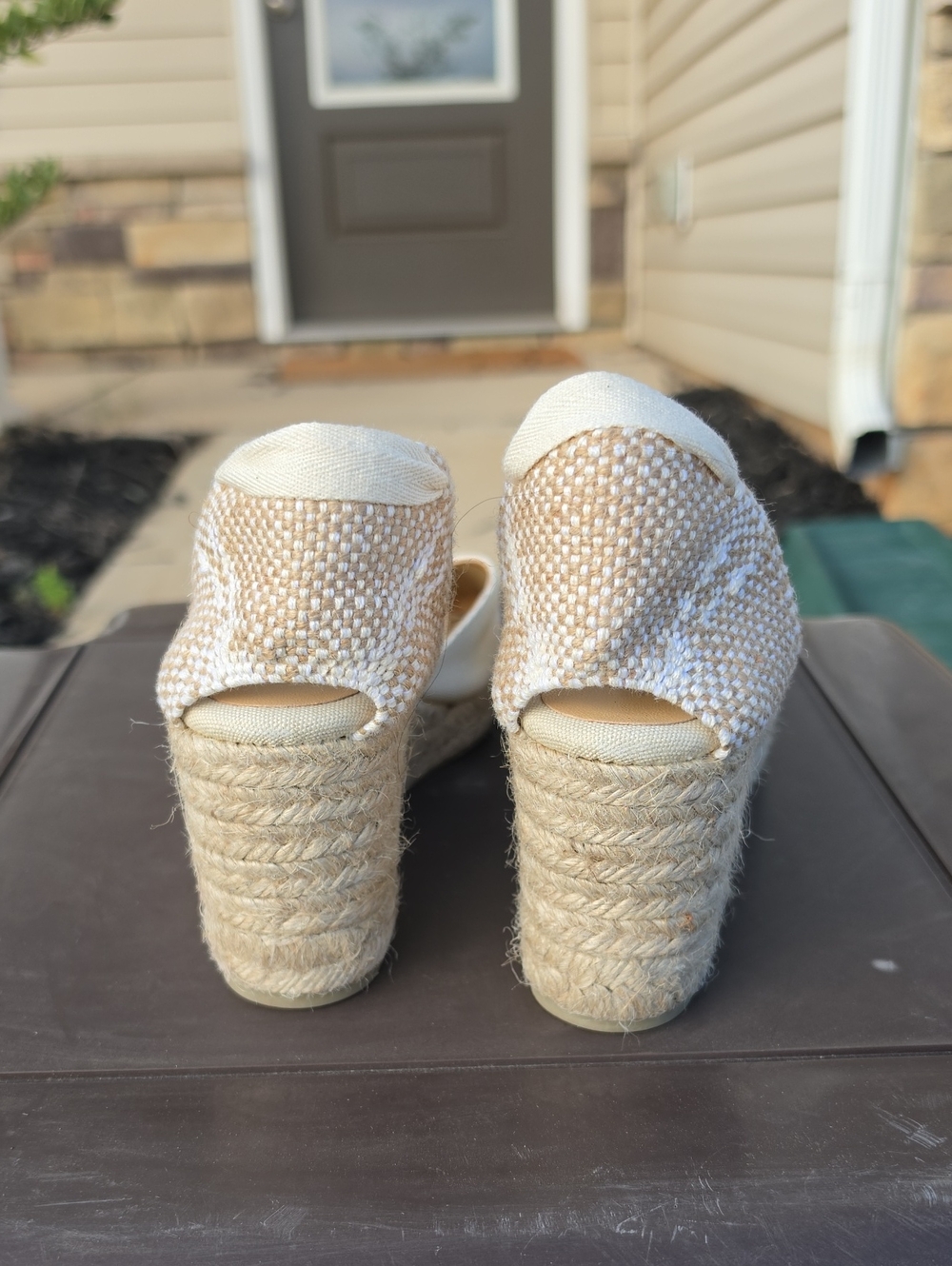 Castaner Cream Ivory Espadrille Wedge Sandals with Ankle Wrap Size 39(8) - Picture 6 of 8